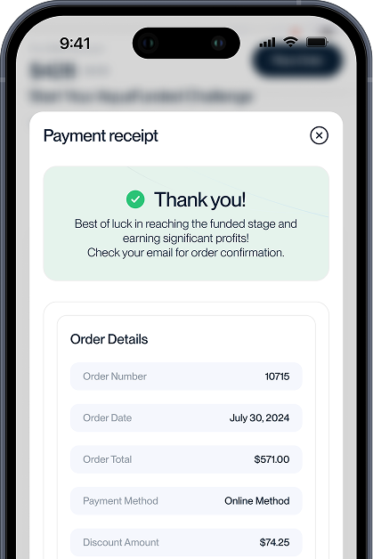 Trading app mockup